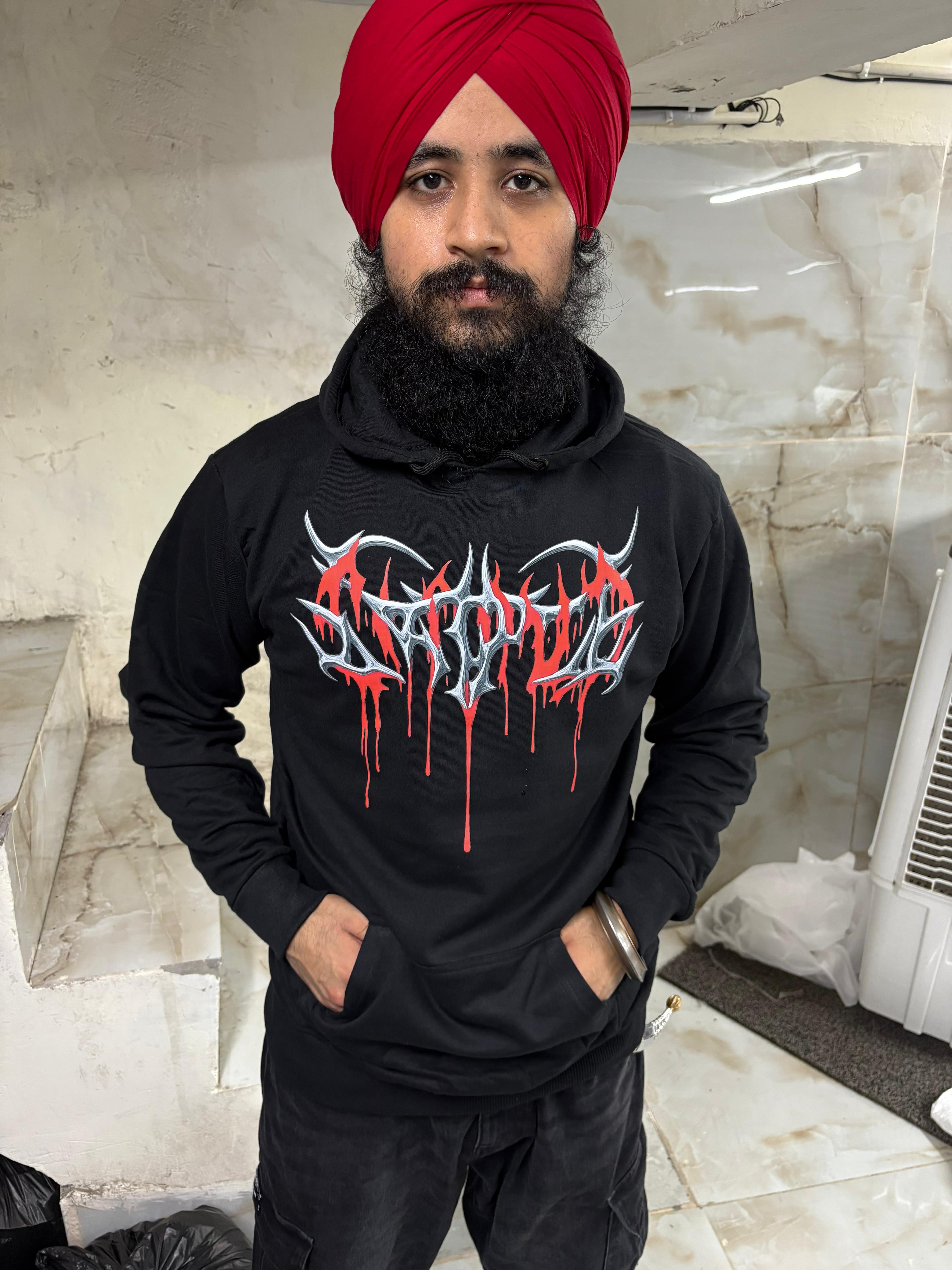 BLOODY HOODIE 🔥  (695 rs per piece M.O.Q 6 pieces)