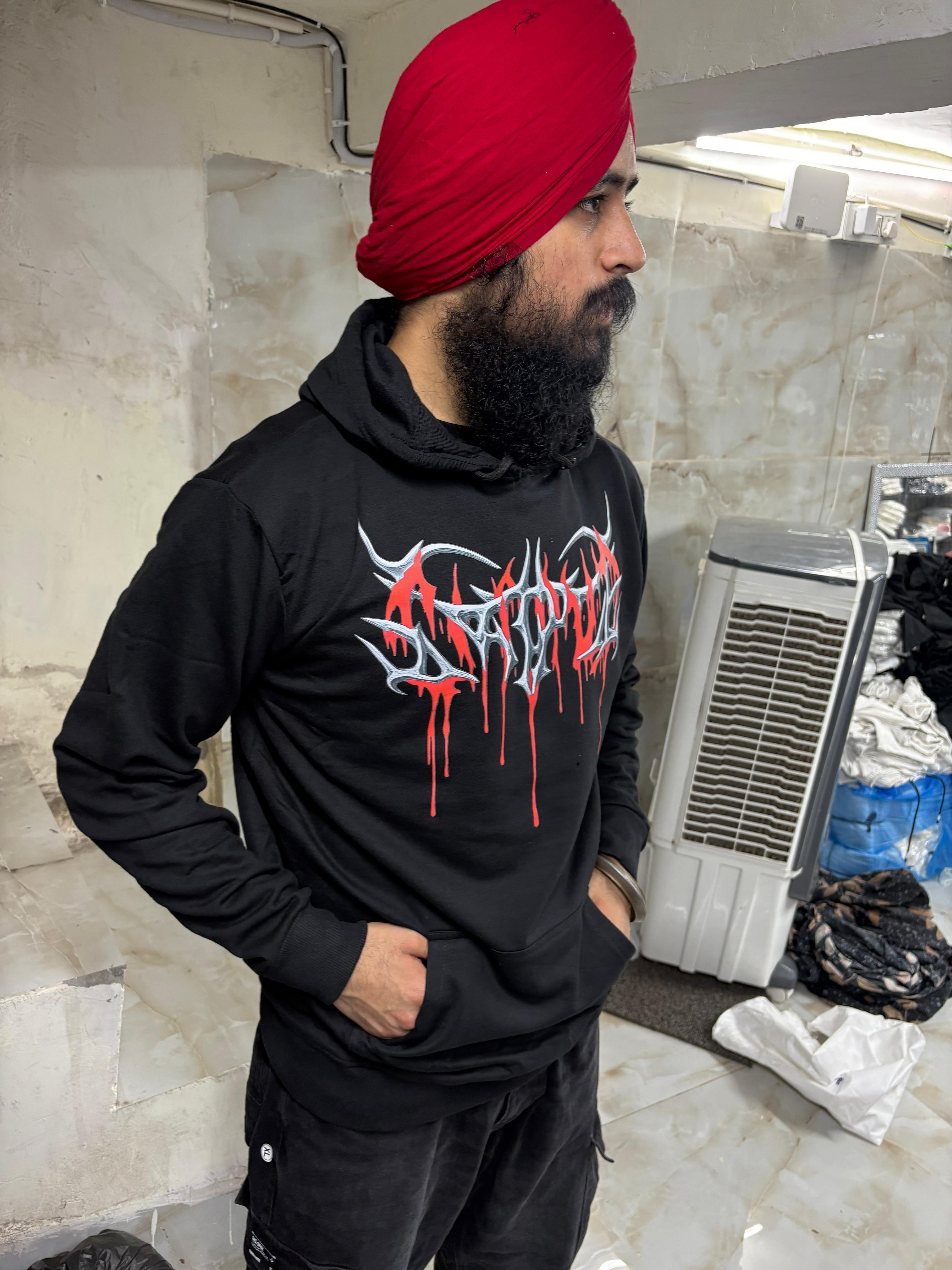 BLOODY HOODIE 🔥  (695 rs per piece M.O.Q 6 pieces)